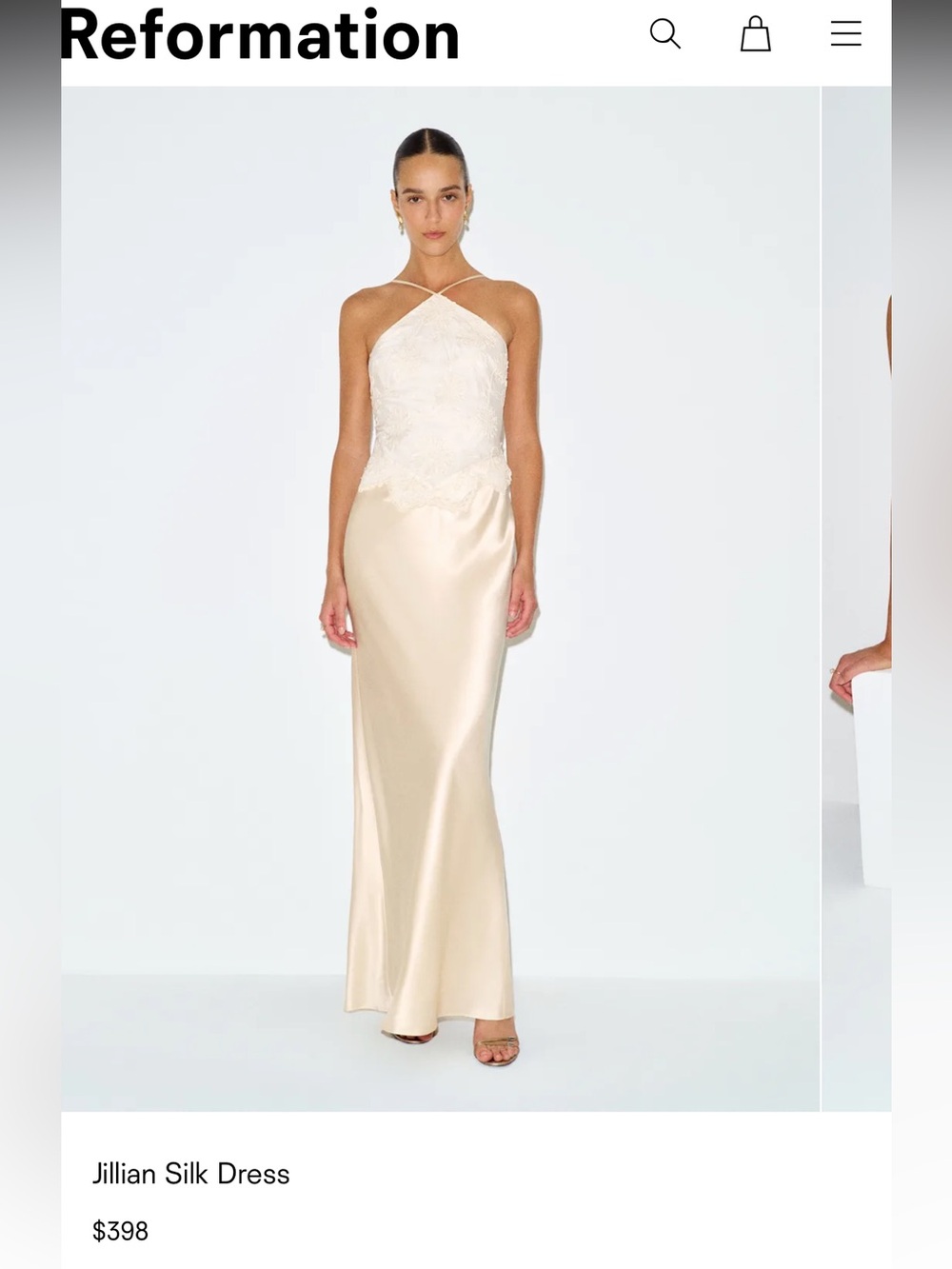 Reformation Jillian Silk Dress